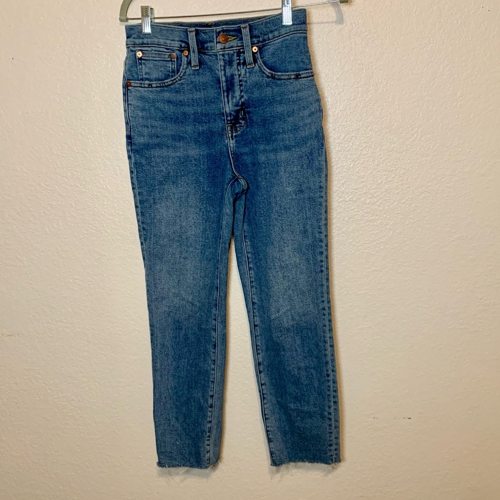 Madewell The Momjean Medium Wash Blue Denim Size 25 Petite - Picture 15 of 15